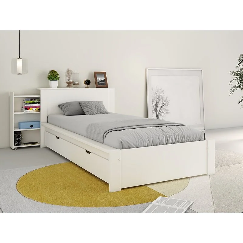 Noomi Juno Secret Storage Bookcase Bed with Drawer White (FSC-Certified) image 2