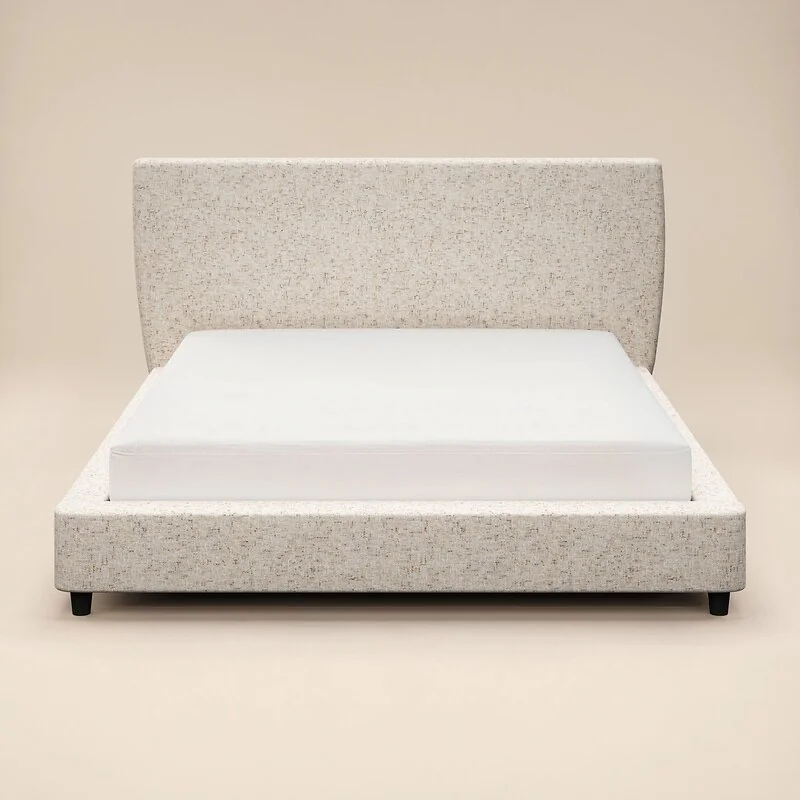 SOLACE+CO Luciana Upholstered Platform Bed Cream Chenille image 5