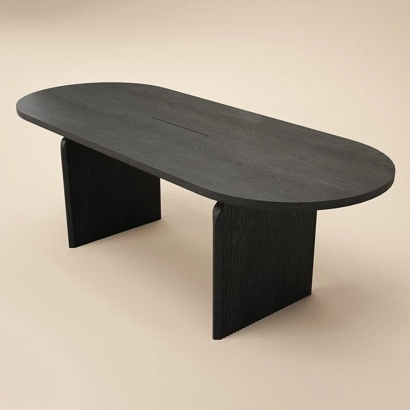 SOLACE+CO Varm & Cyra 4 to 8 Seater Black Extending Dining Table Set with Beige Chenille Chairs image 8
