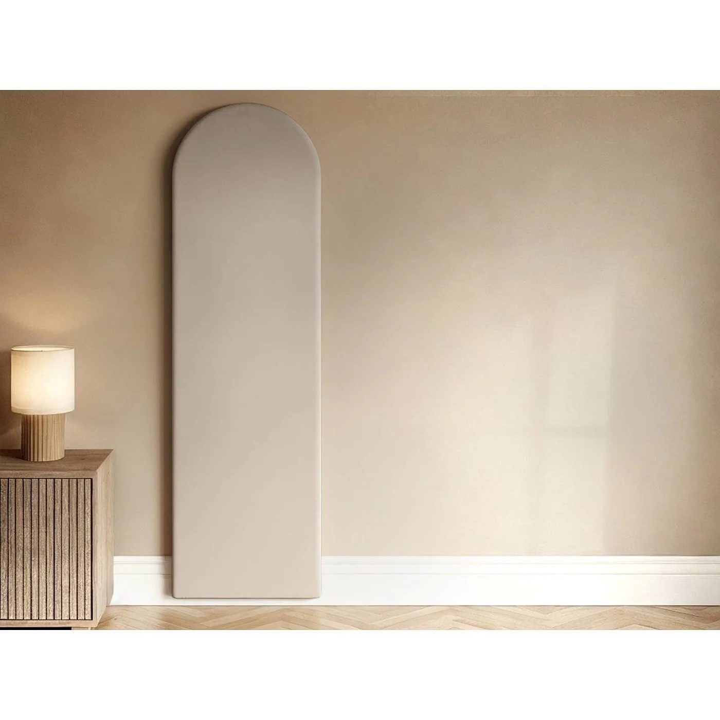 SOLACE+CO Cirrus Individual Headboard Panel Beige Velvet