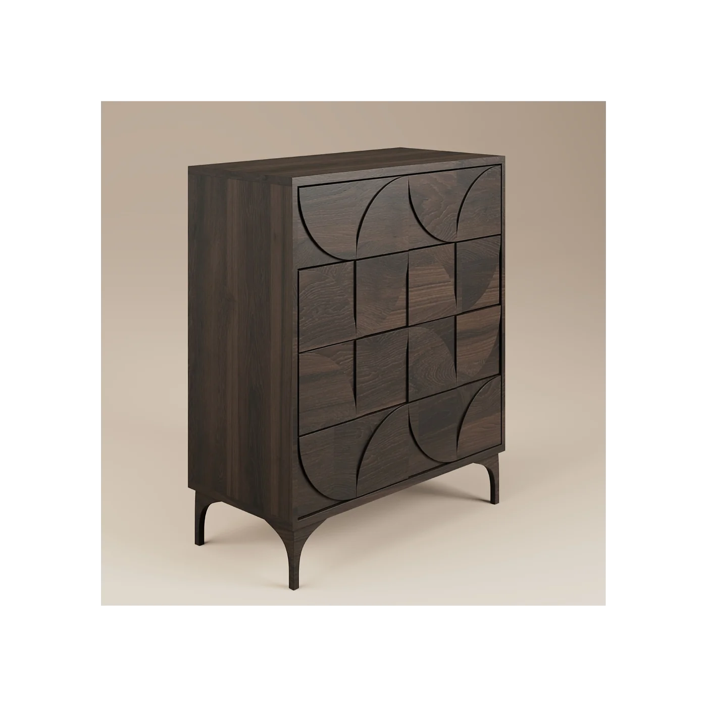 SOLACE+CO Leon Geometric Chest of Drawers Walnut image 5
