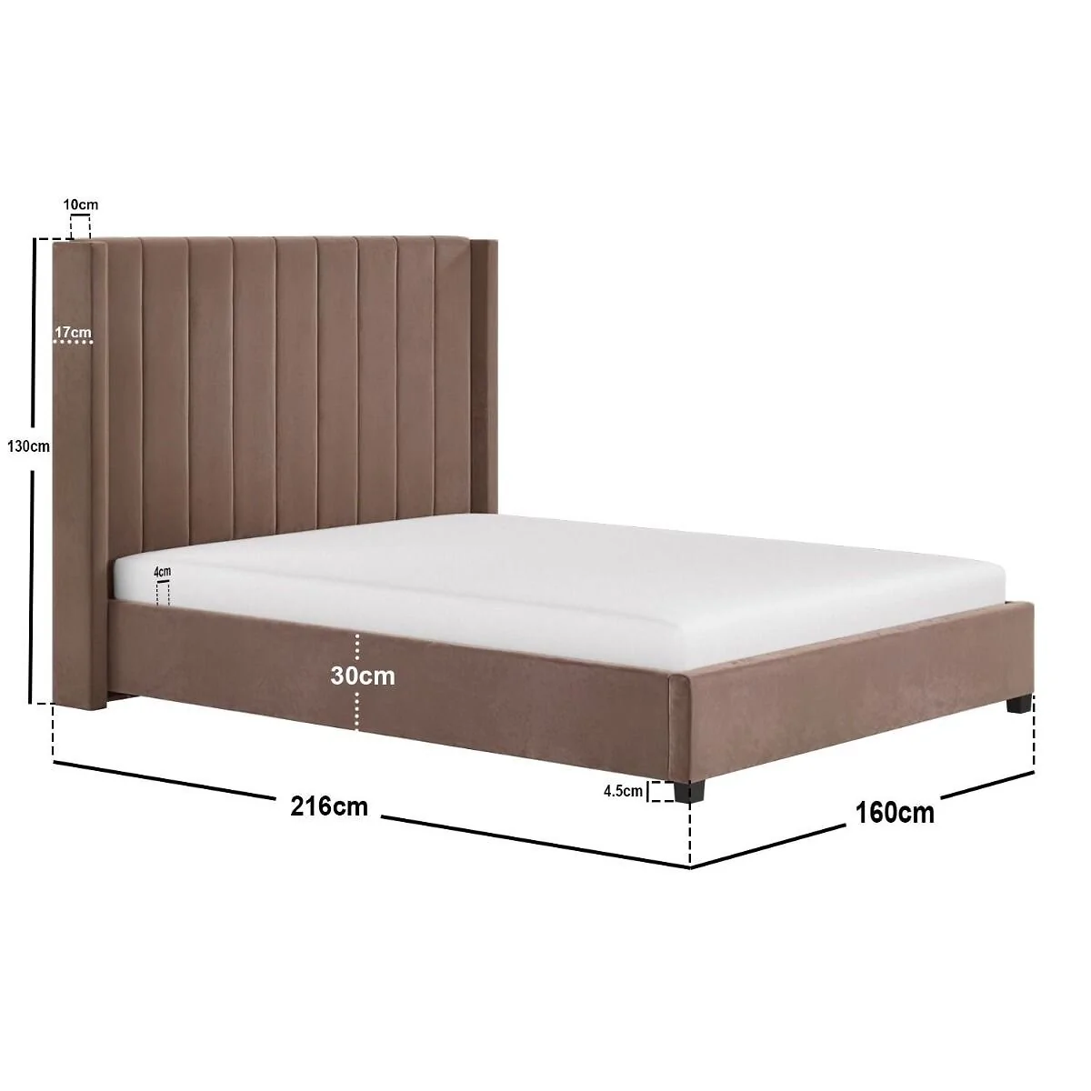 Flair Tiggy Ottoman Bed with Winged Headboard Chocolate Velvet – view 7