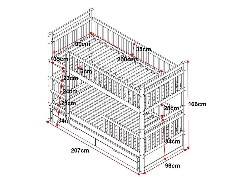 Flair Elvis Wooden Bunk Bed with Trundle & Drawers – view 12