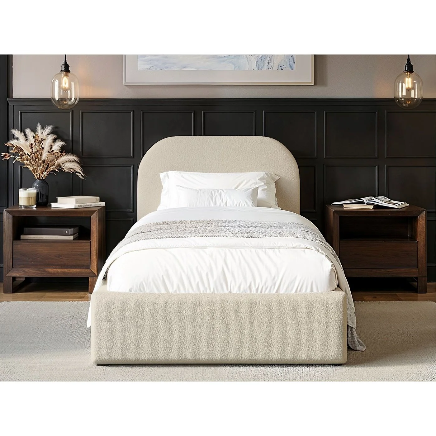 Flair Alba Single Ottoman Bed Cream Boucle Fabric image 2