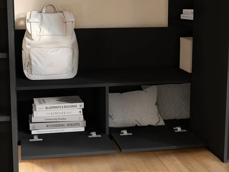 Flair Aspen Ribbed High Sleeper with Storage & Wardrobe – view 8