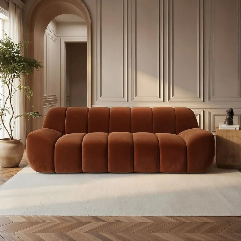 SOLACE+CO Macy Large 3 Seater Velvet Sofa