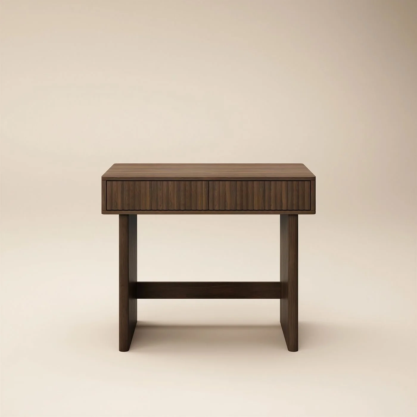 SOLACE+CO Velmor Ribbed Dressing Table Walnut image 3
