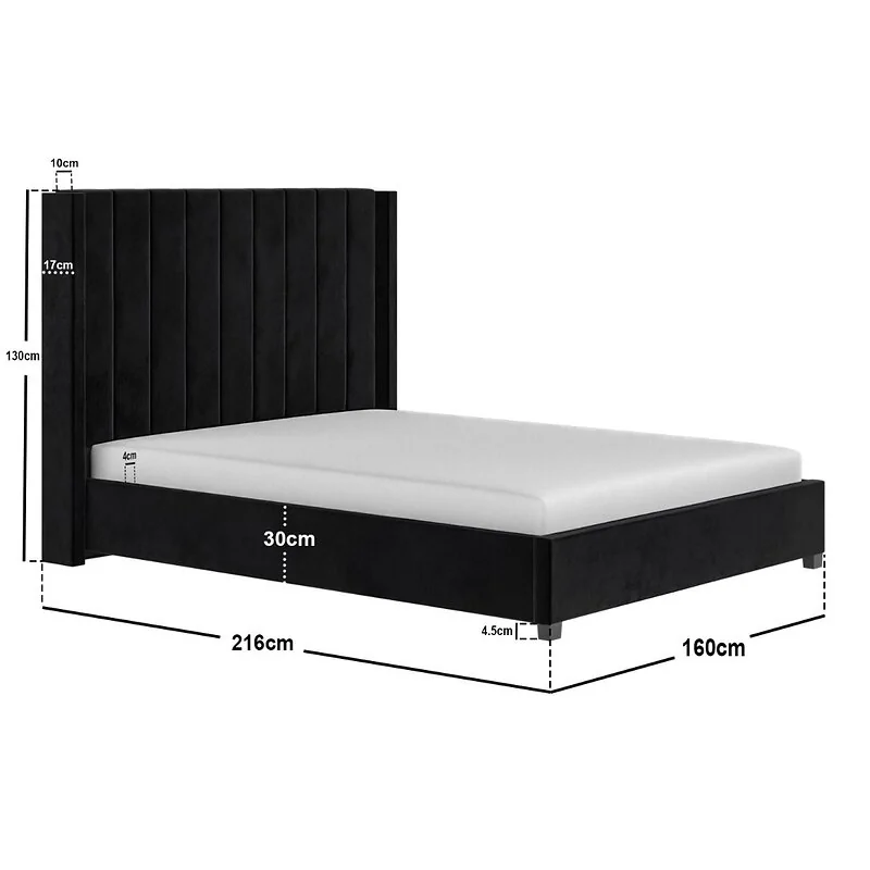 Flair Tiggy Ottoman Bed with Winged Headboard Black Velvet – view 7