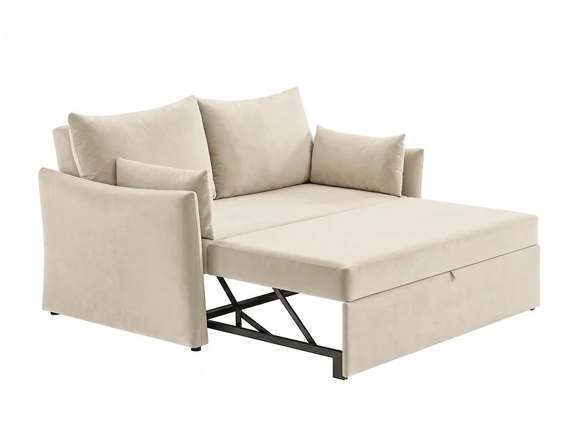 SOLACE+CO Skyler 2 Seater Sofa Bed Velvet Cream – view 5