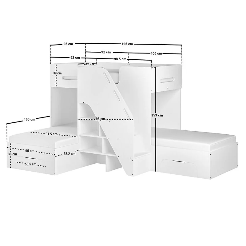 Flair Mason Staircase Triple Sleeper with Storage – view 9