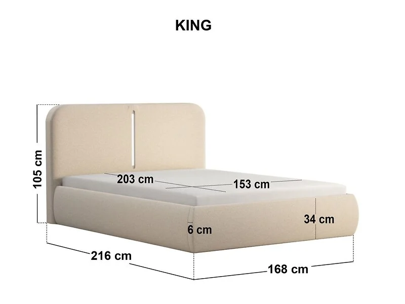 SOLACE+CO Stille Upholstered Ottoman Bed with LED Lighting – view 10