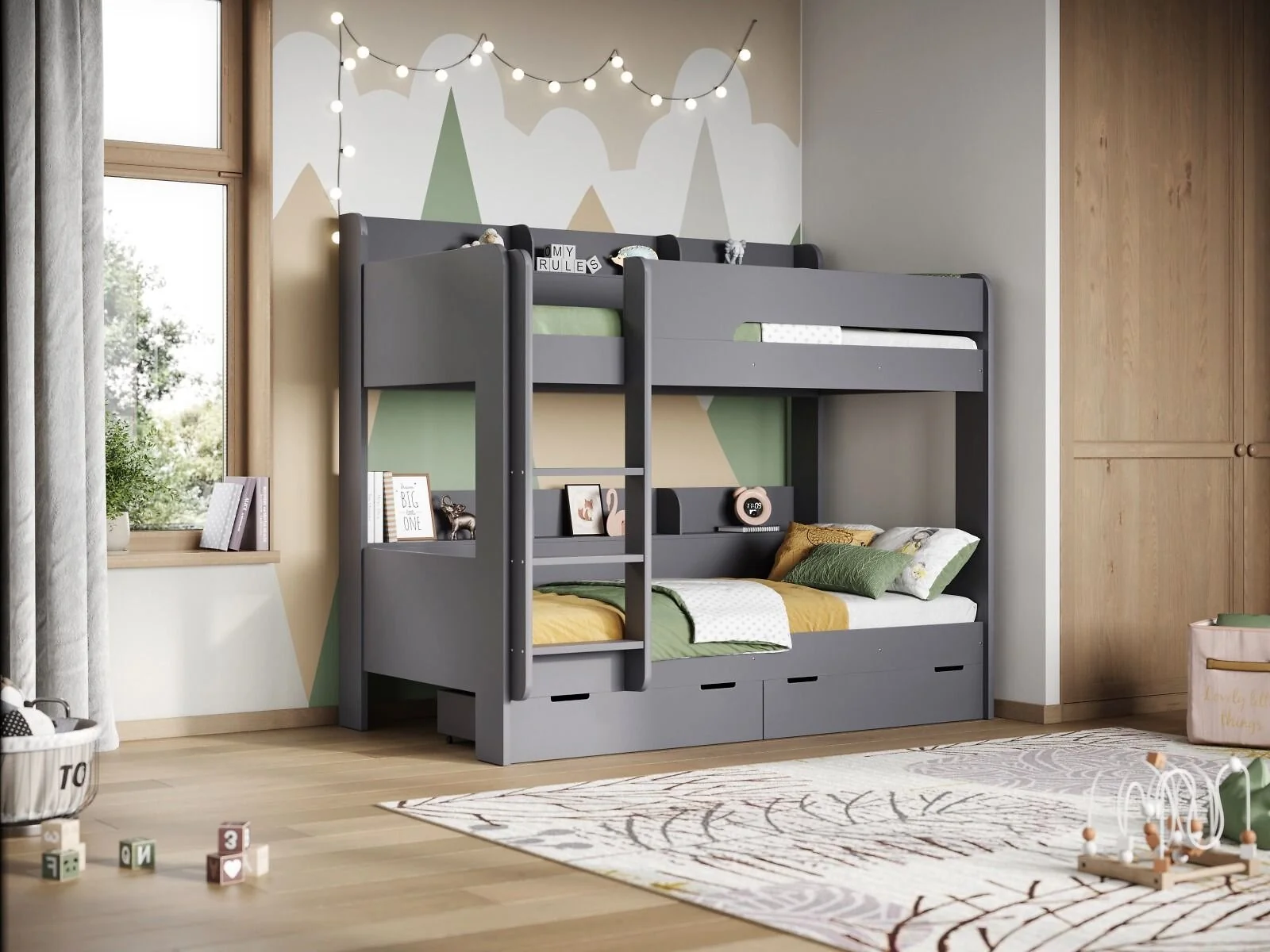 Flair Eddie Storage Bunk Bed with Shelves – view 3