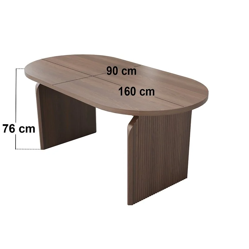 SOLACE+CO Varm & Estella Dining Walnut Table with Velvet Chairs Brown image 8
