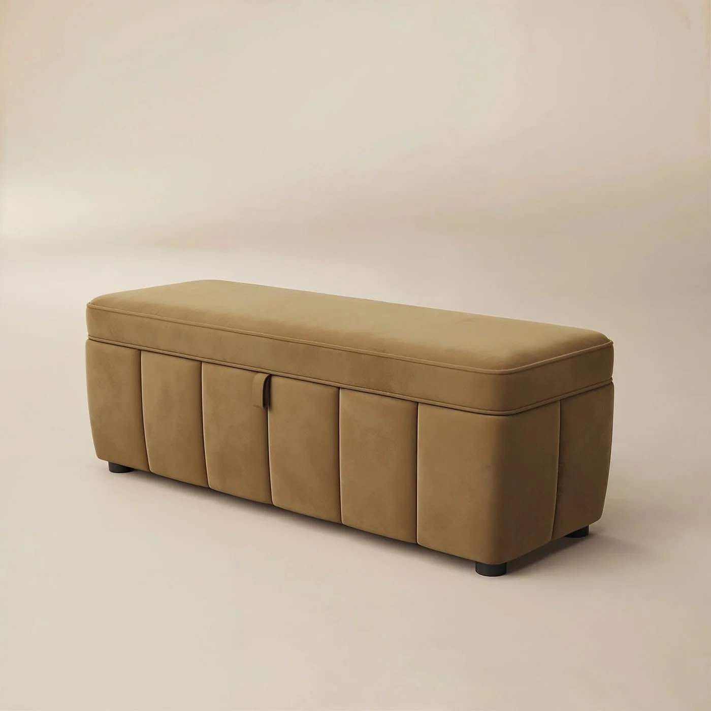 SOLACE+CO Emilie Ottoman Blanket Box Caramel Velvet image 6