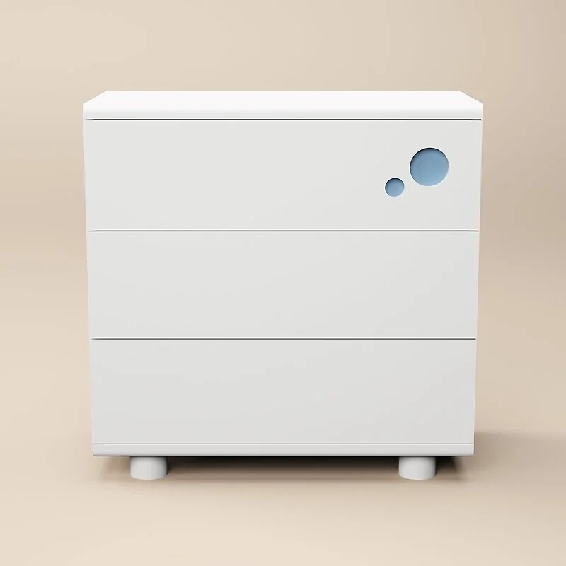 Flair Livana Chest of 3 Drawers White & Blue image 4