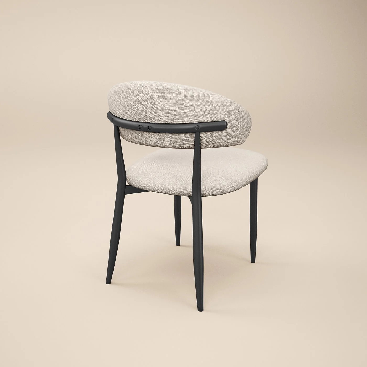 SOLACE+CO Varm & Cyra 4 to 8 Seater Black Extending Dining Table Set with Beige Chenille Chairs image 6