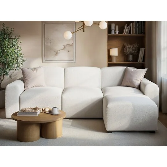 Flair Manon Boucle 3-Seater Corner Sofa Cream