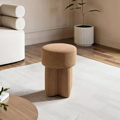 SOLACE+CO Astrid Pouffe Footstool Wave Chenille
