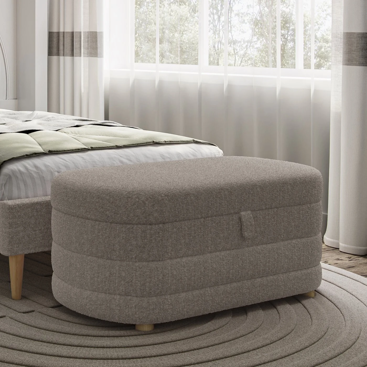Flair Ava Boucle Ottoman Storage Box image 5