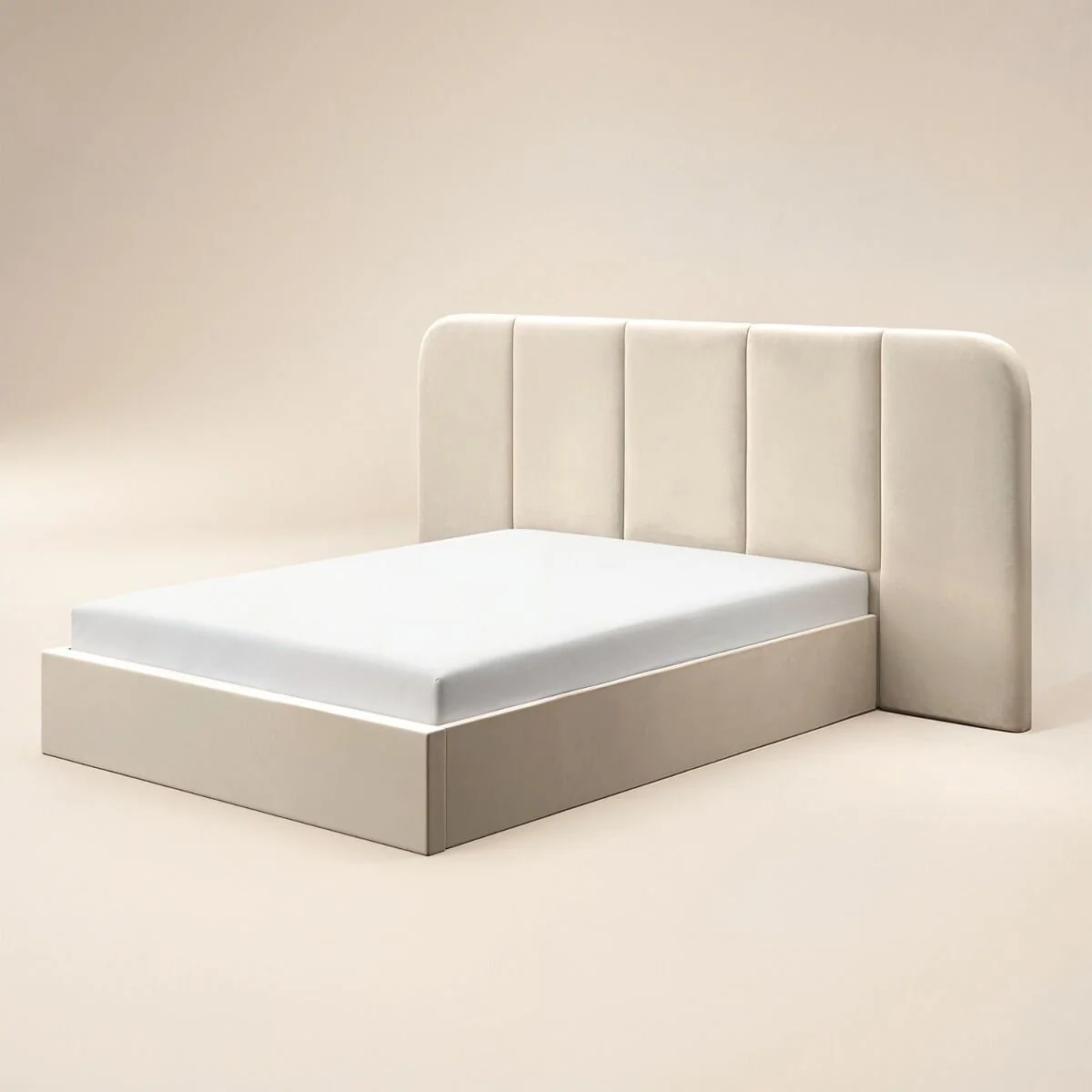 SOLACE+CO Sienna Hotel Ottoman Bed Cream Velvet – view 5