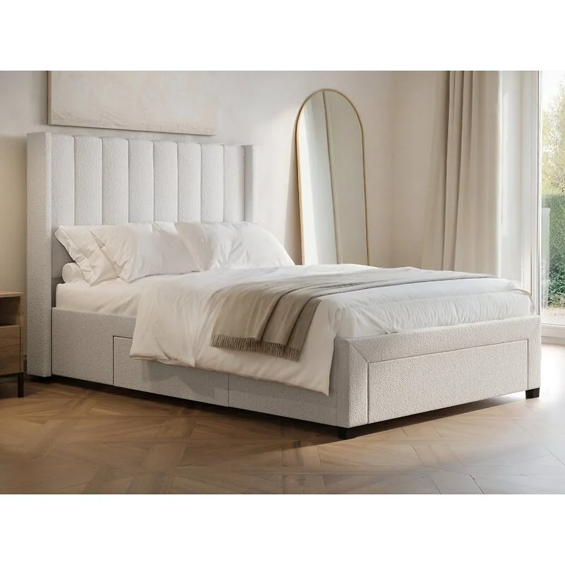 Flair Tiggy Storage Bed with Winged Headboard Cream Boucle image 2