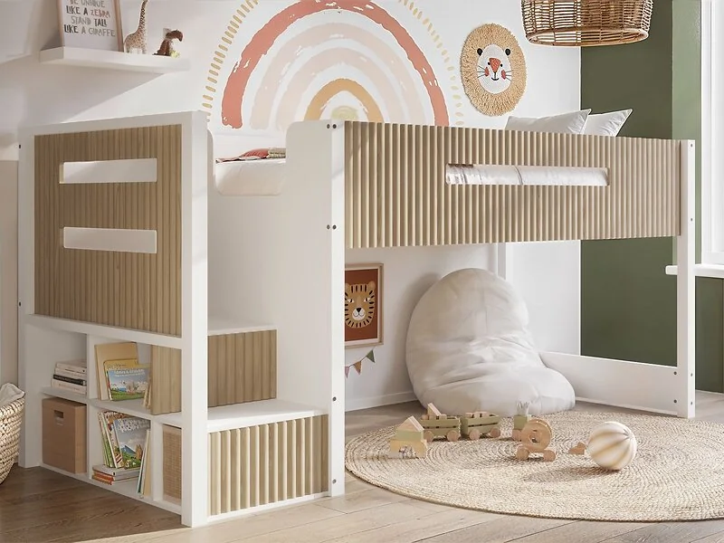 Flair Luca Mid Sleeper with 3 Drawer Chest Ribbed – view 11