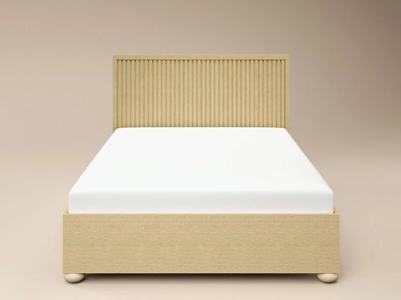 SOLACE+CO Theo Ribbed Ottoman Bed with Solid Base Light Oak Effect – view 8