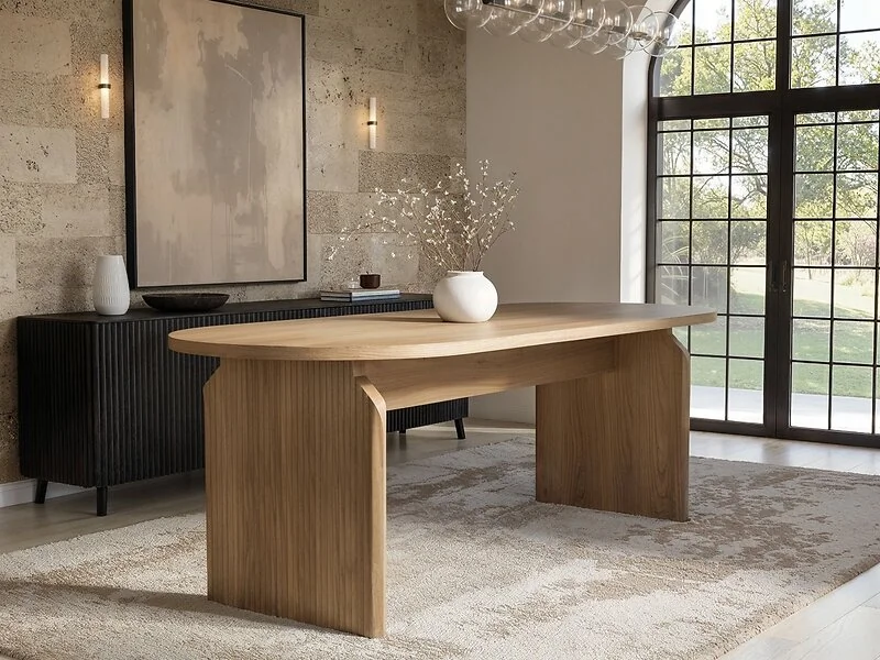 SOLACE+CO Varm Oak Extendable Table with Bench & Aiko Chairs Dining Set – view 3
