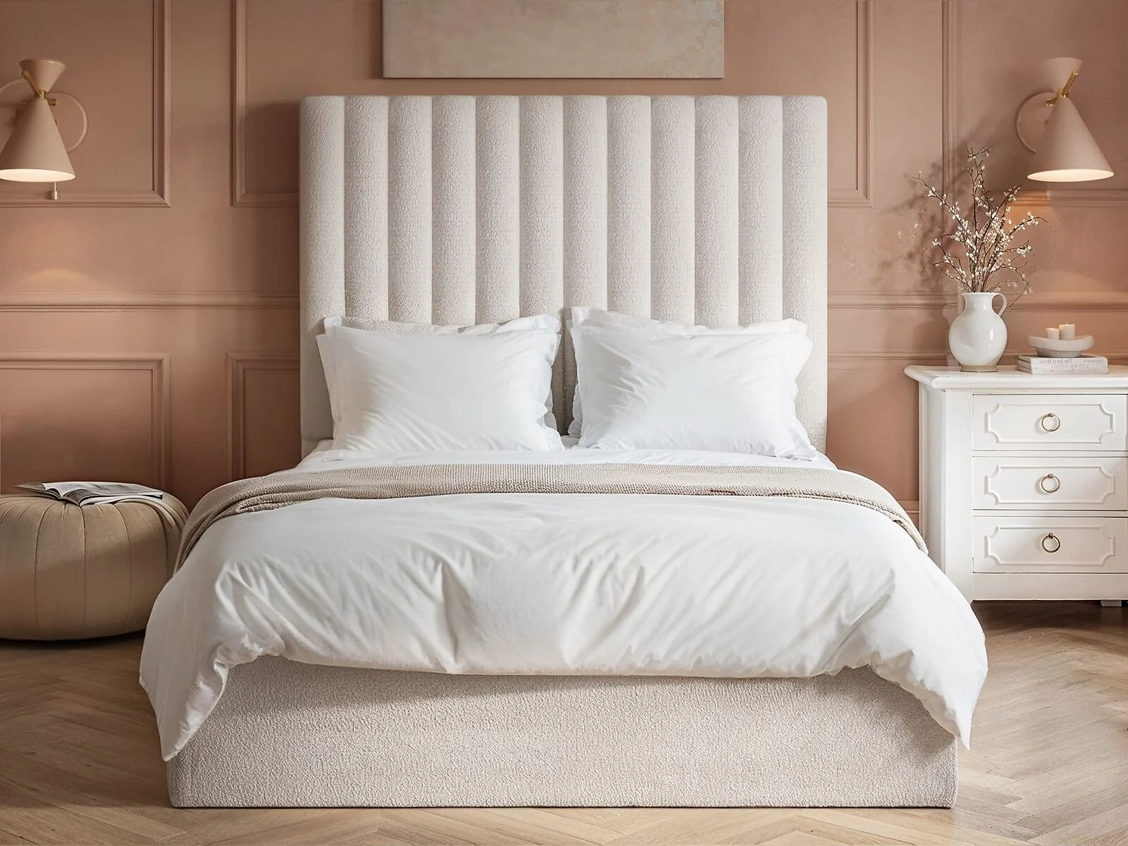 Flair Everley Boucle Ottoman Bed Cream – view 3