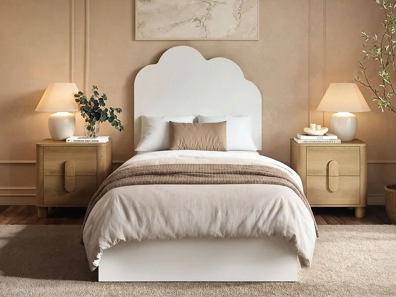 Flair Adara Ottoman Bed with Cloud Headboard White – view 4