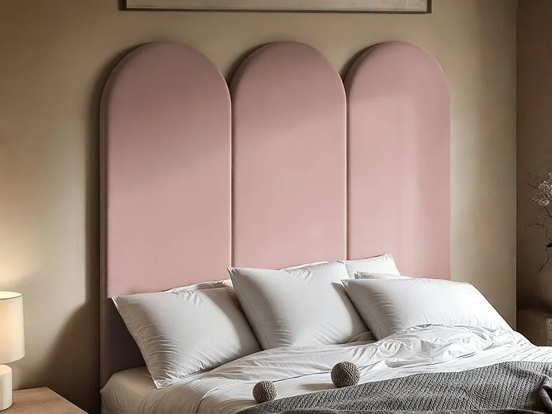 SOLACE+CO Cirrus Headboard Wall Panel Pink Velvet – view 6