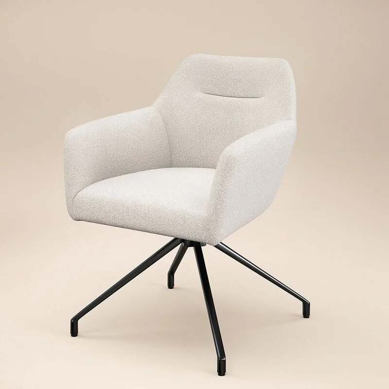 Solace+Co Isla Swivel Dining Chair Set of 2 Cream Boucle image 5