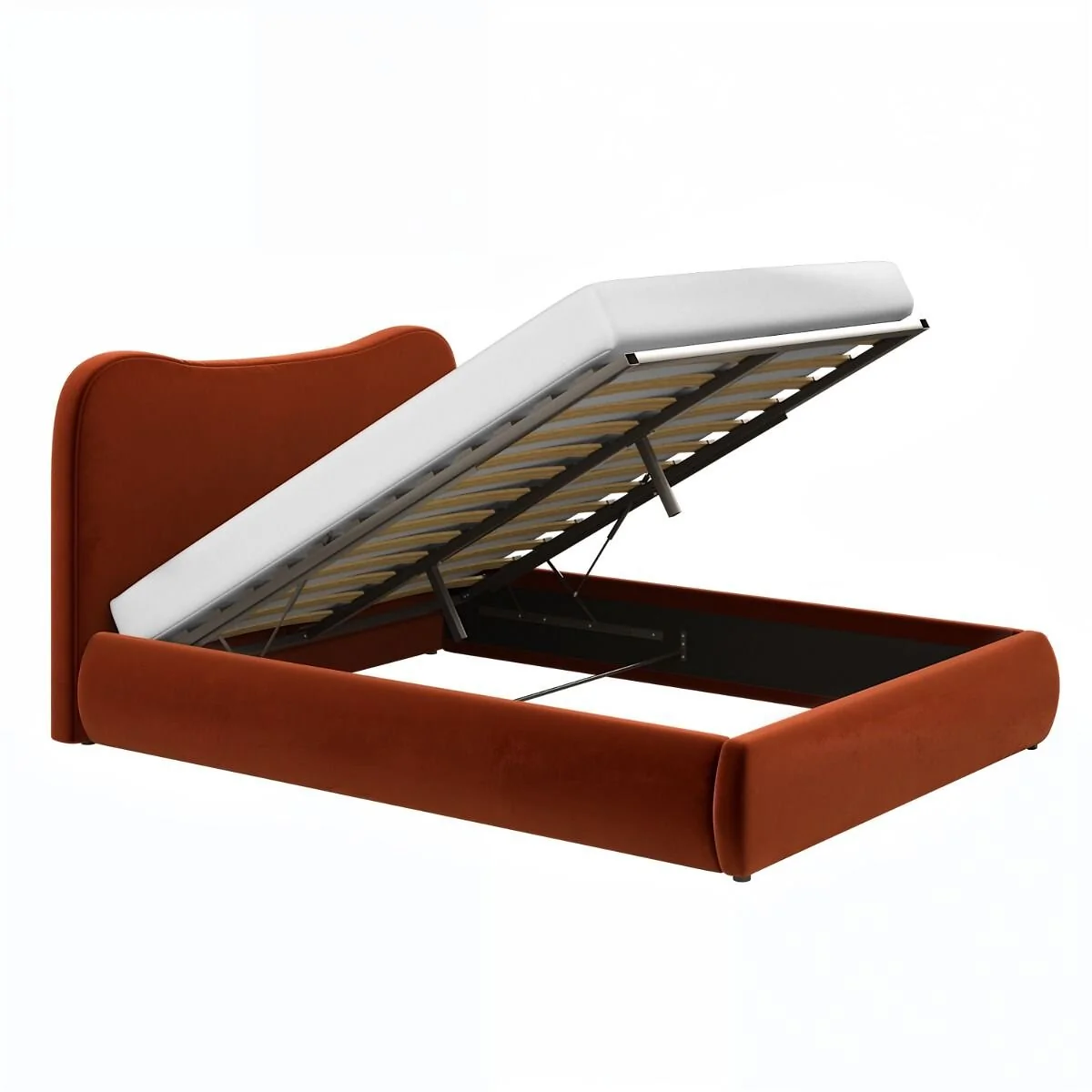 SOLACE+CO Ember Ottoman Bed Orange Velvet – view 4