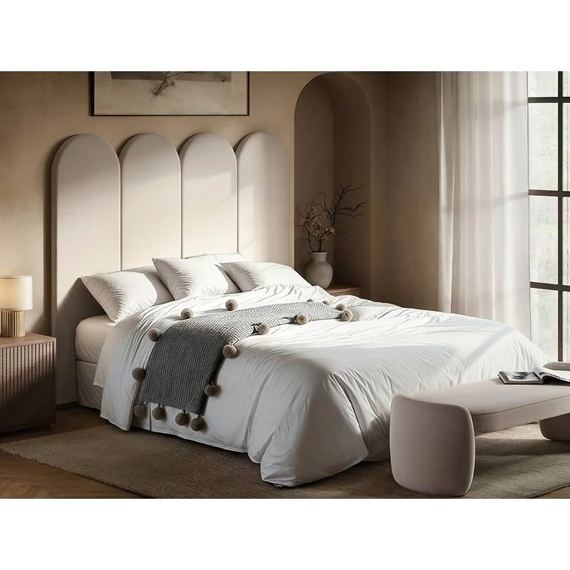 SOLACE+CO Cirrus Individual Headboard Panel Beige Velvet image 7