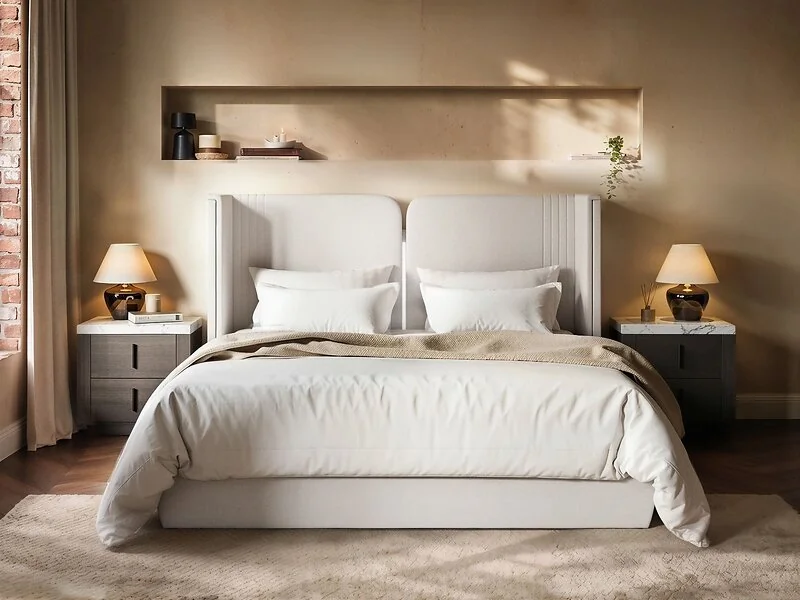 SOLACE+CO Lumen Ottoman Bed with LED Winged Headboard – view 4