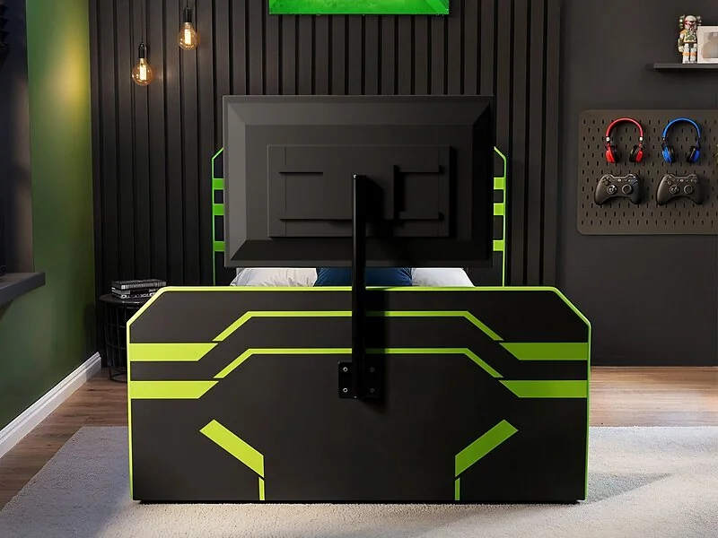 Recoil Alister Side Lift TV Ottoman Gaming Bed Black & Green – view 4