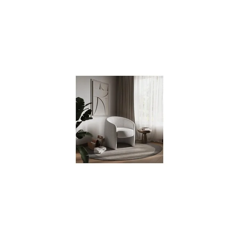 Flair Sherwell Boucle Accent Chair Cream image 2