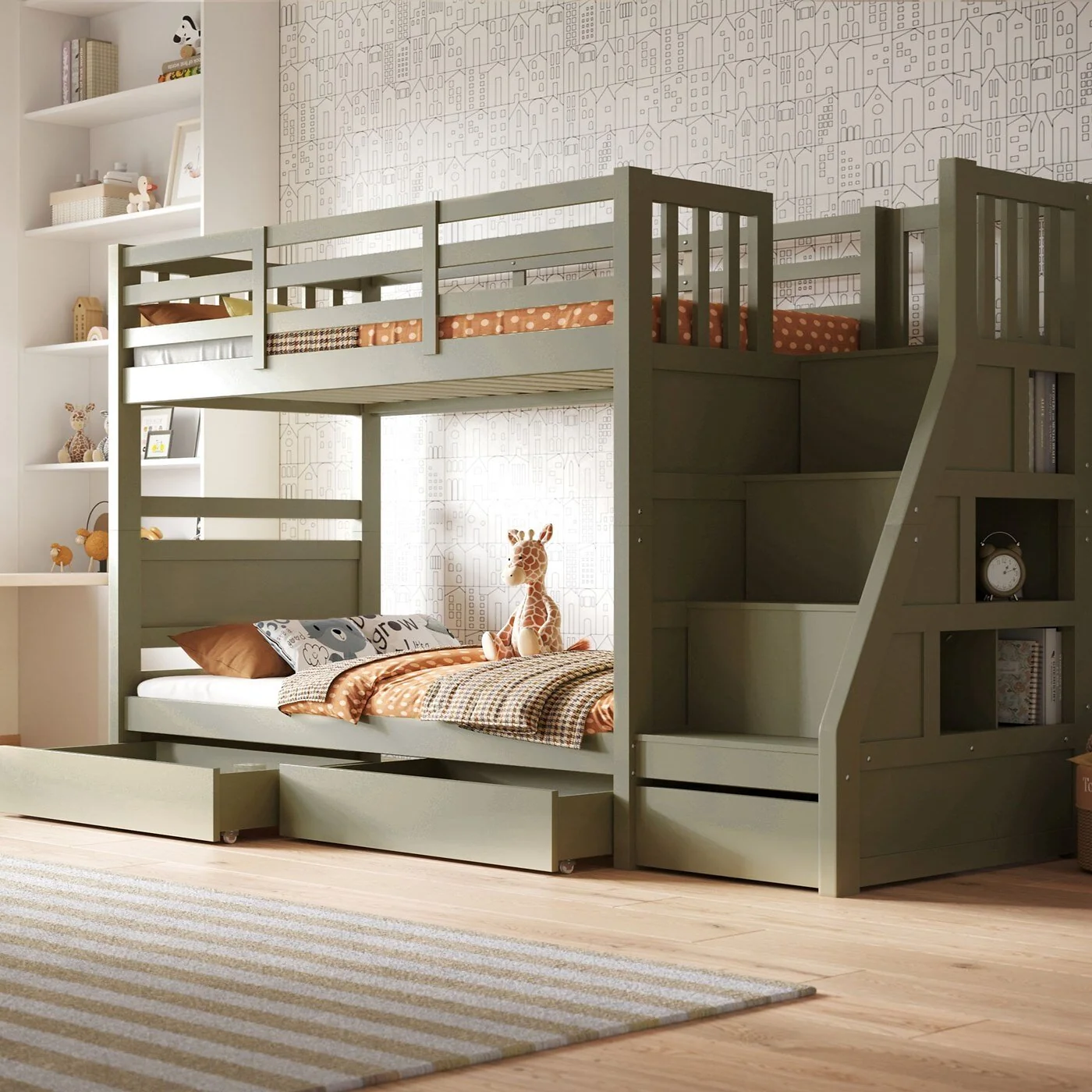 Flair Lunar Junior Bunk Bed With Shelves