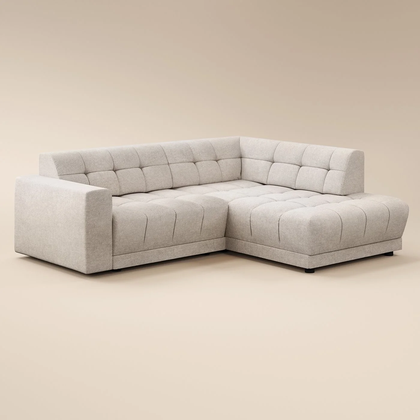 SOLACE+CO Asta 3-Seater Right Corner Sofa Cream Dapple Fabric image 4