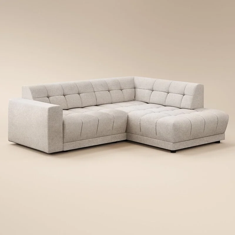 SOLACE+CO Asta 3-Seater Right Corner Sofa Cream Dapple Fabric image 4