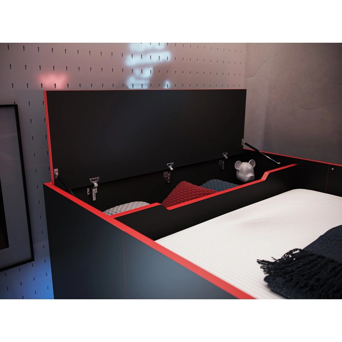 Recoil Shuttle LED Gaming High Sleeper Bed Small Double Black image 3