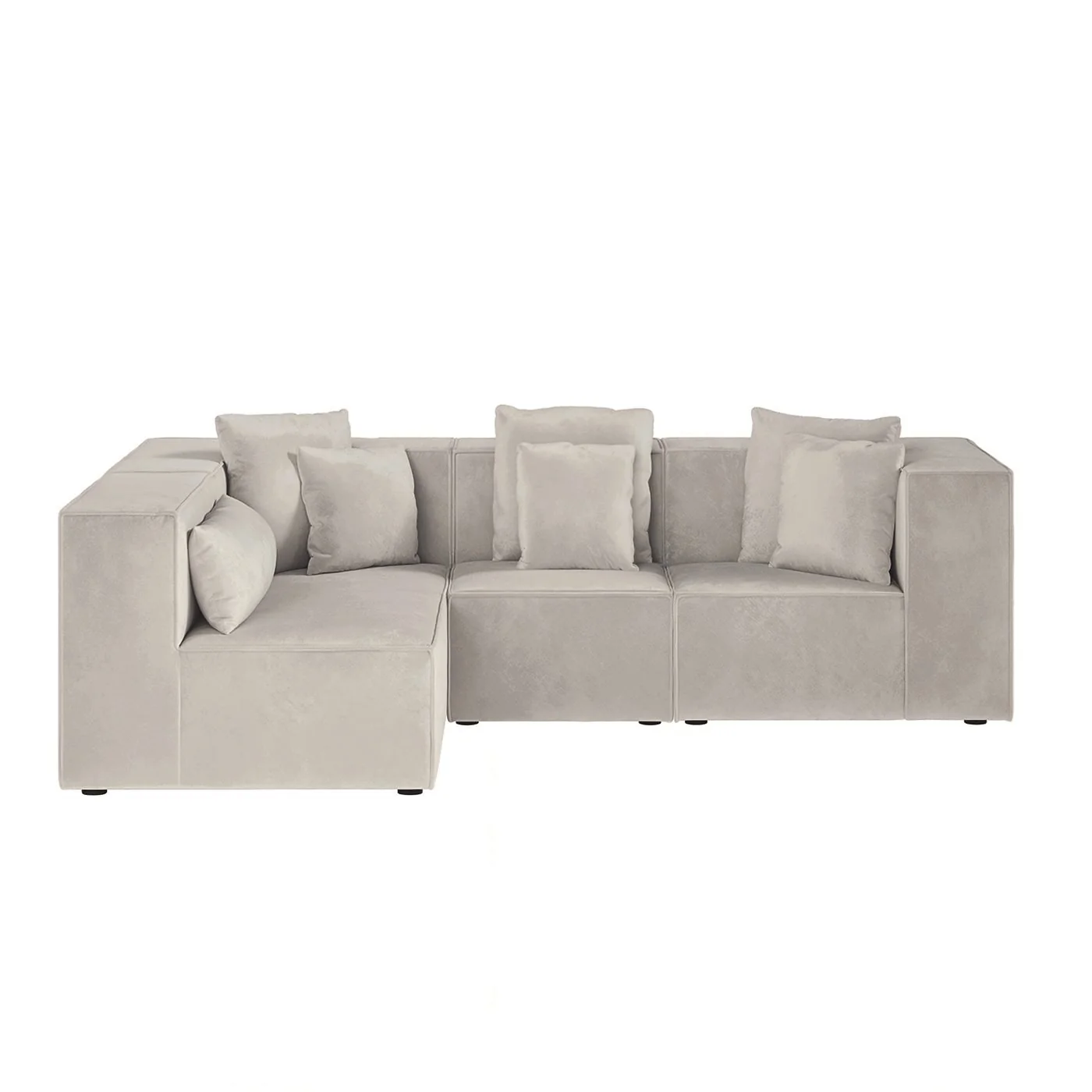 SOLACE+CO Anders Left Corner Modular Sofa Beige Velvet image 3