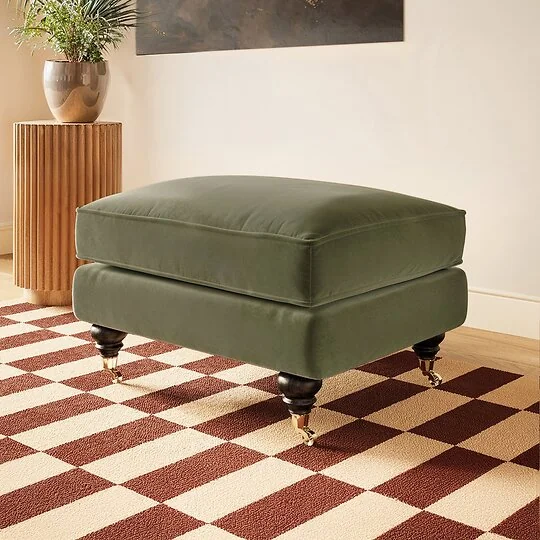 SOLACE+CO Addison Footstool with Caster Legs