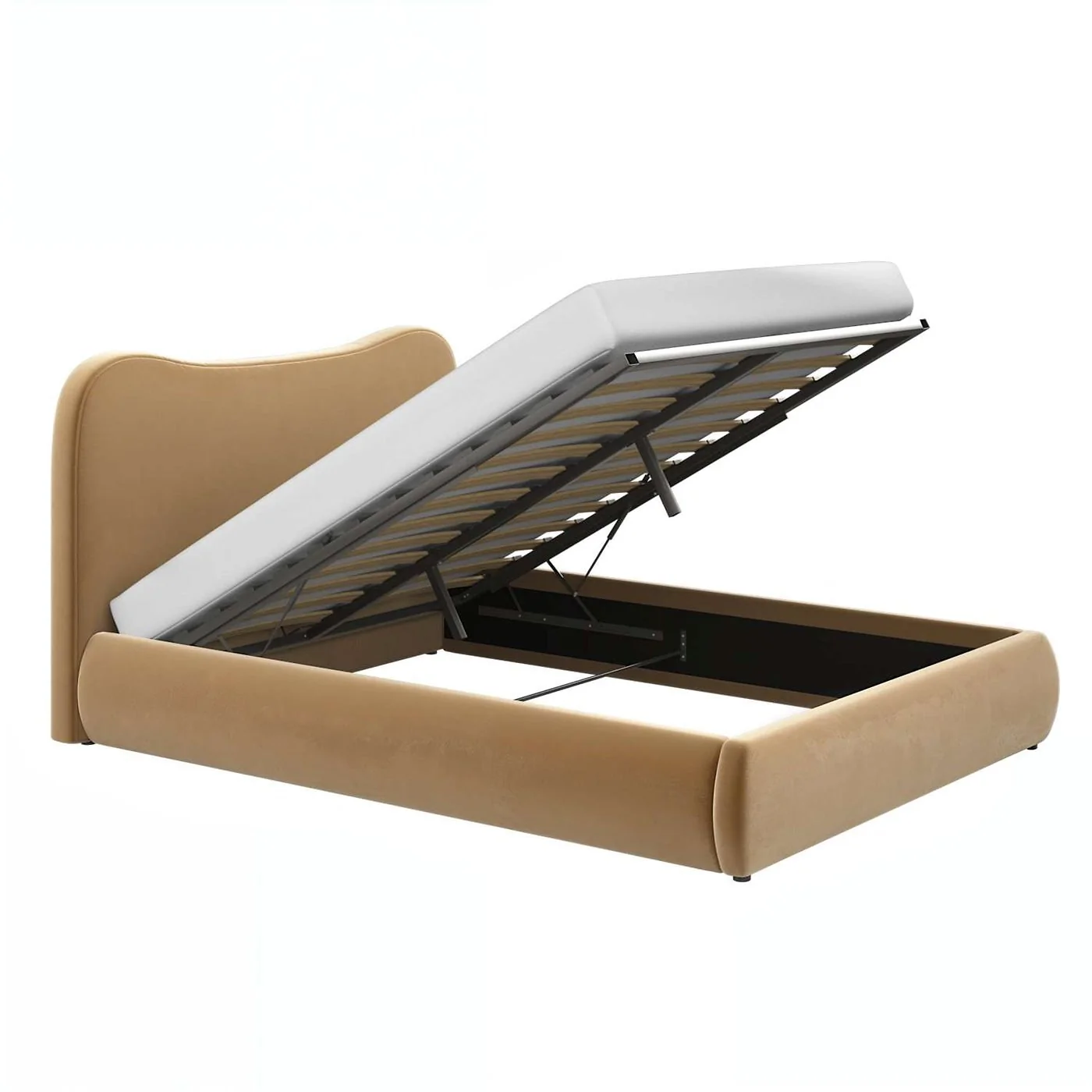Solace+Co Ember Ottoman Bed Sand Velvet image 5