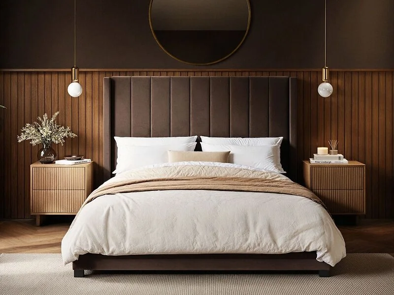Flair Tiggy Ottoman Bed with Winged Headboard Chocolate Velvet – view 3