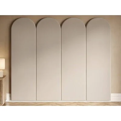 SOLACE+CO Cirrus Headboard Panels Kingsize Beige Velvet