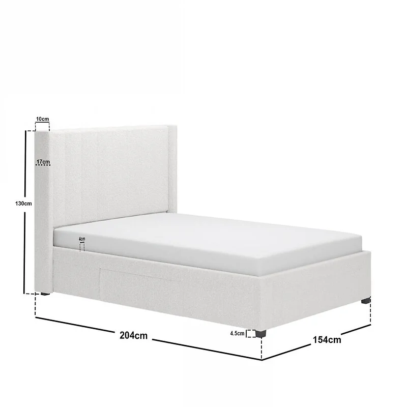 Flair Tiggy Storage Bed with Winged Headboard Cream Boucle image 6