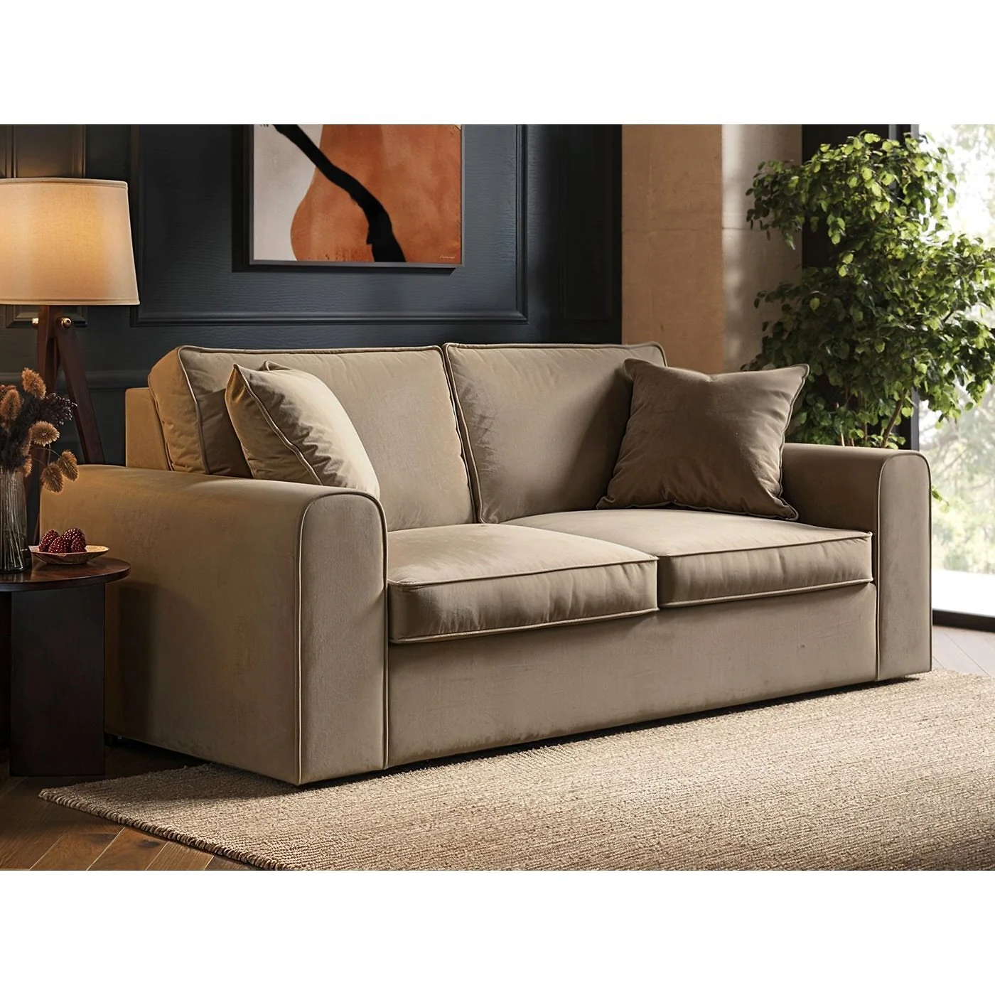 SOLACE+CO Ainsley 3 Seater Sofa Velvet image 2
