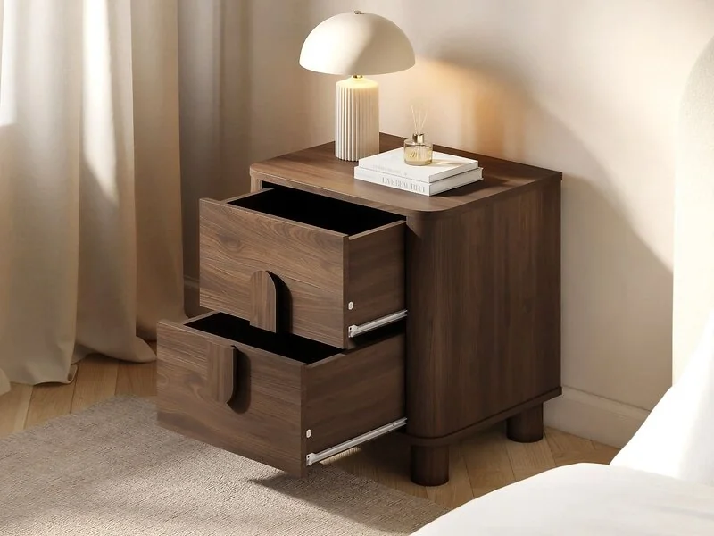 SOLACE+CO Remington Curved 2 Drawer Bedside Table – view 5
