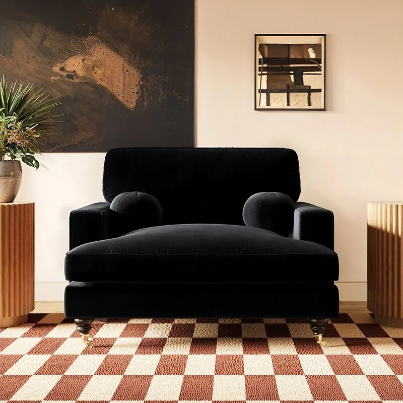 SOLACE+CO Addison Loveseat with Caster Legs
